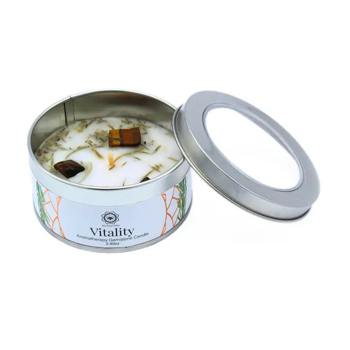 Bougie parfumée aux pierres naturelles – Bien-être & intentions