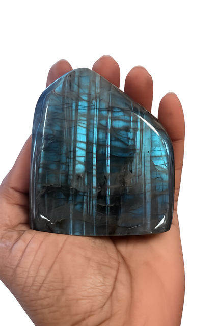 Labradorite naturelle – Forme libre – Reflets bleus – Pièce unique 376 g