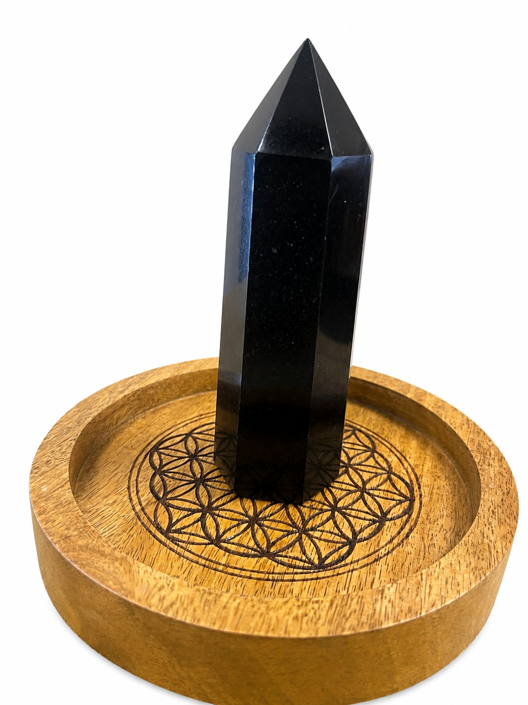 Pointe de Tourmaline noire naturelle – Obélisque large poli – Pièce unique 418 g