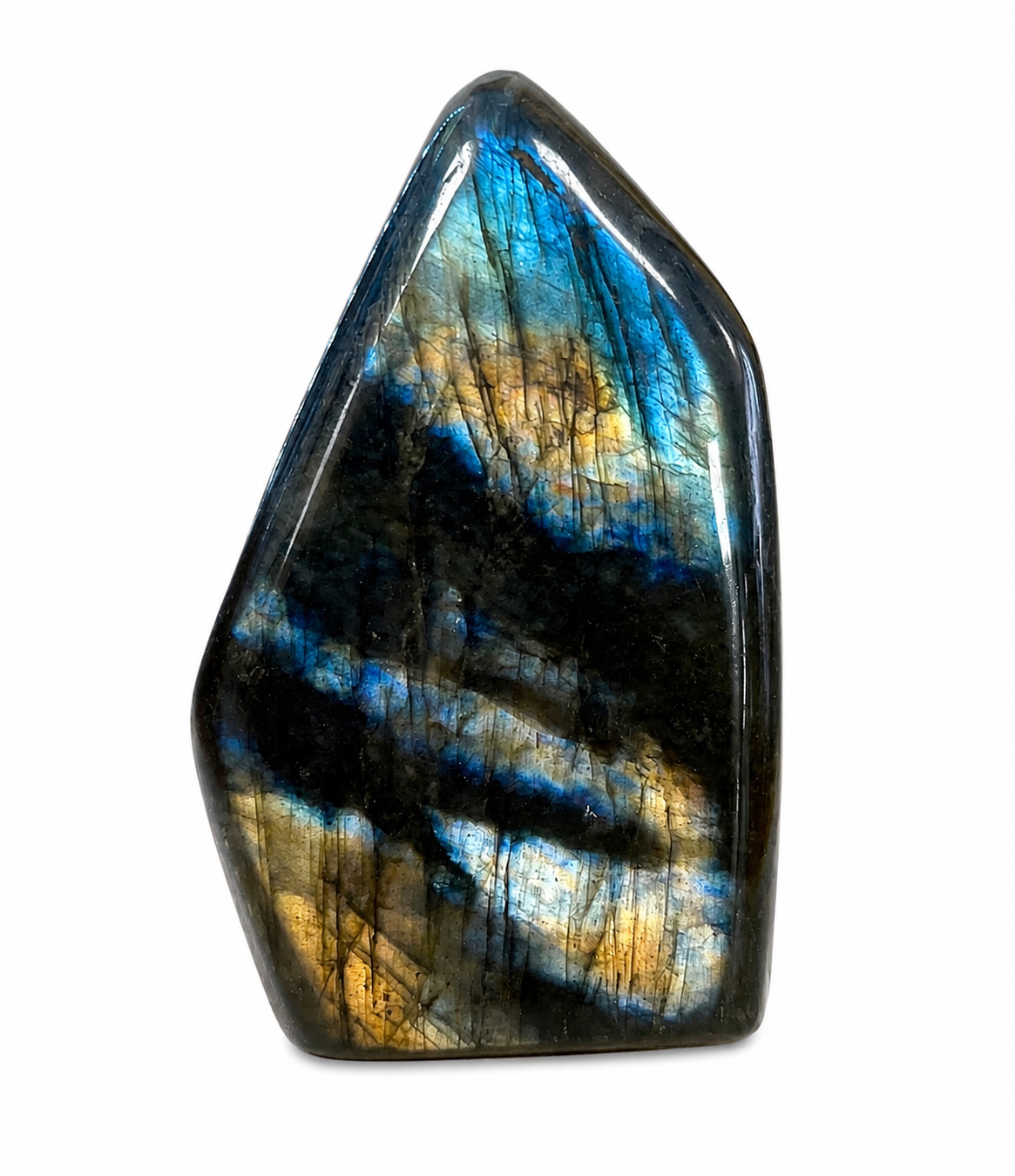 💙 Labradorite naturelle polie – Reflets bleus et dorés – Pièce unique 238 g