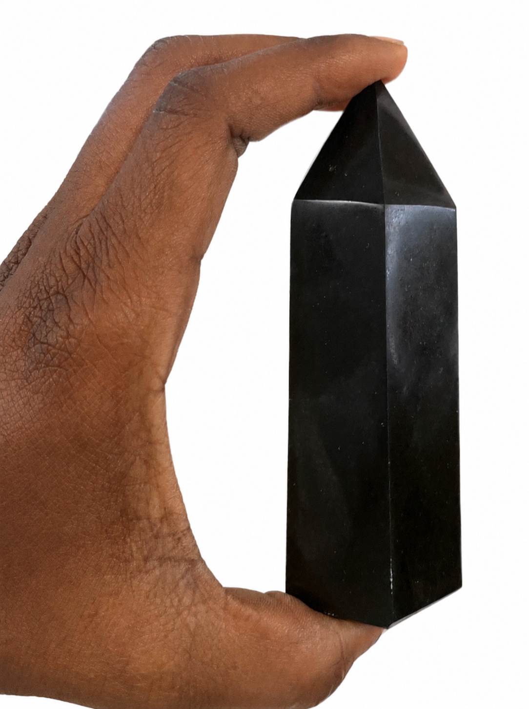 🖤 Pointe de Tourmaline noire naturelle – Obélisque poli – Pièce unique 324 g