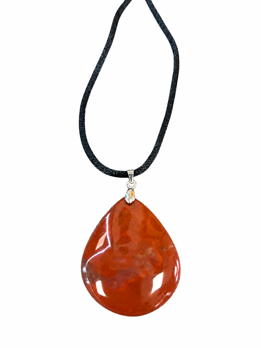 ❤️ Pendentif Jaspe rouge naturel – Forme goutte ronde polie – Pièce unique