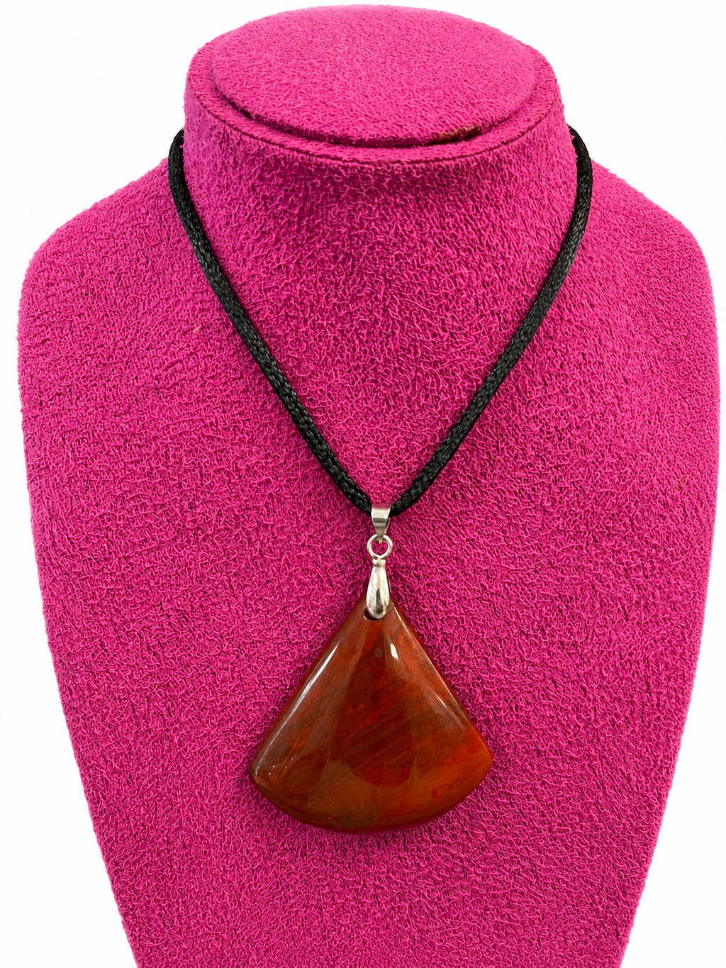 ❤️ Pendentif Jaspe rouge naturel – Forme éventail polie – Pièce unique