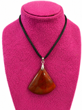 ❤️ Pendentif Jaspe rouge naturel – Forme éventail polie – Pièce unique