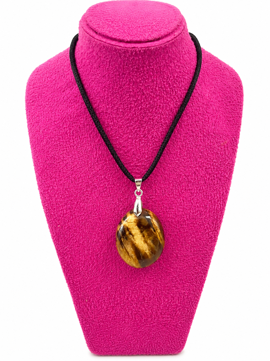 🤎 Pendentif en Bois fossilisé naturel – Forme ronde – Pièce unique