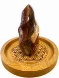 🔥 Flamme en Bois Fossilisé – Pièce unique