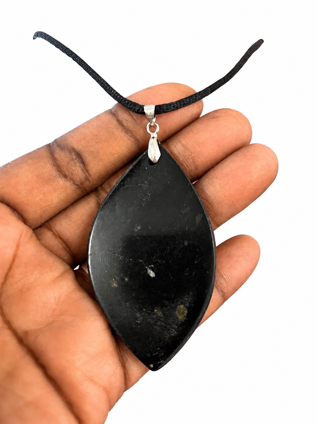 🖤 Pendentif Tourmaline noire naturelle – Forme goutte polie – Pièce unique