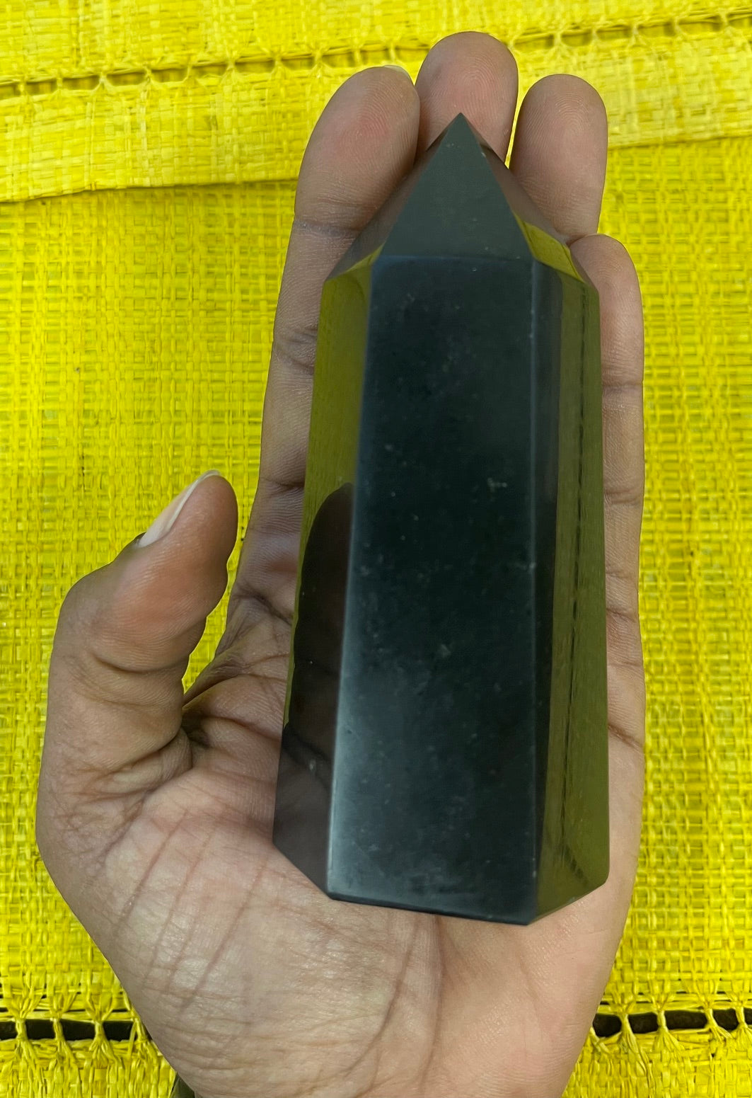 🖤 Pointe de Tourmaline noire naturelle – Obélisque poli – Pièce unique 324 g